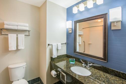 Ett badrum på Holiday Inn Express Cleveland Airport - Brook Park, an IHG Hotel
