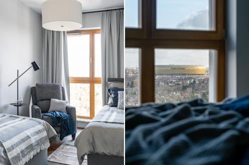 Posteľ alebo postele v izbe v ubytovaní Sea view apartment