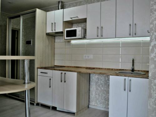 Kuchyň nebo kuchyňský kout v ubytování apart-hotel Sky