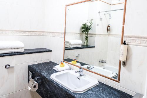 a bathroom with a sink and a mirror at Clonakilty Park Hotel in Clonakilty