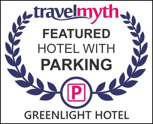 a logo for a hotel with a laurel wreath at Greenlight Hotel in Dar es Salaam