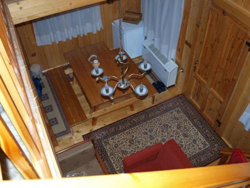 an overhead view of a small room with a table at Chalet Parea in Metamorfosi