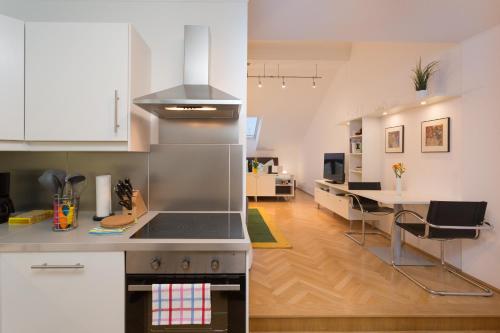 Η κουζίνα ή μικρή κουζίνα στο Vienna Apartment 1010