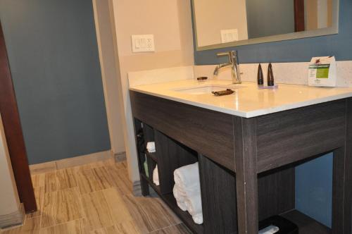 a bathroom with a sink and a mirror at Nobile Hotel Parkway at Celebration Orlando Very Close to Disney Theme Parks in Orlando