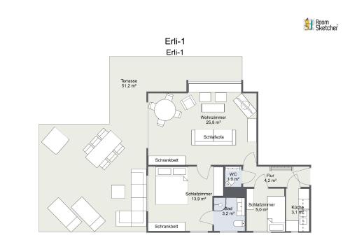 a floor plan of a house at Haus Erli in Mittenwald