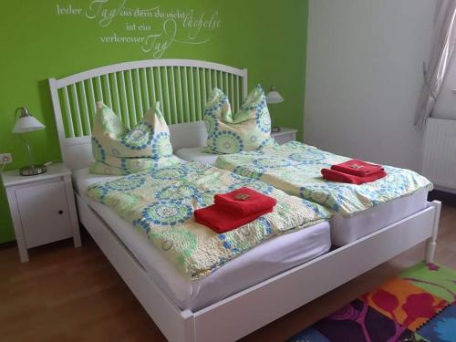 Ένα ή περισσότερα κρεβάτια σε δωμάτιο στο Scharfer Kessel