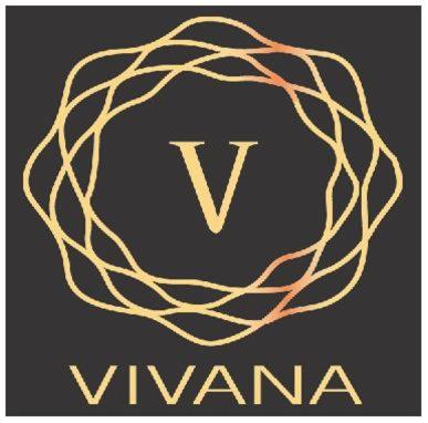 a gold logo with the letter v on a black background at VIVANA in Dhanbād