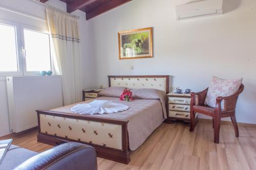 Postel nebo postele na pokoji v ubytování Villa Galata