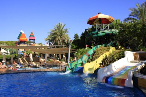 a water slide at a resort with a water park at AQI Pegasos Royal in Avsallar