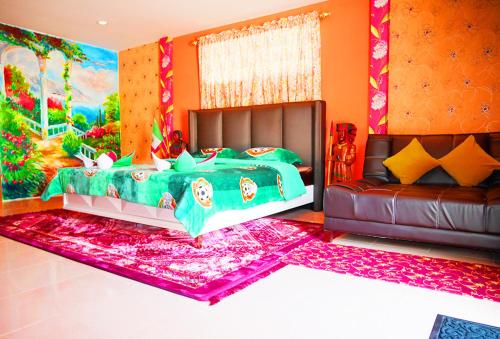 Postel nebo postele na pokoji v ubytování Mexican Resortlampang