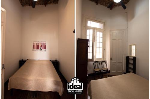 a bedroom with a bed and two chairs in it at IDEAL SOCIAL Hostel in Buenos Aires