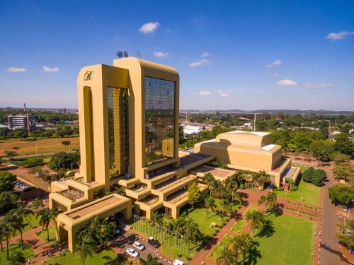 an aerial view of a building in a city at Rainbow Towers Hotel & Conference Centre in Harare