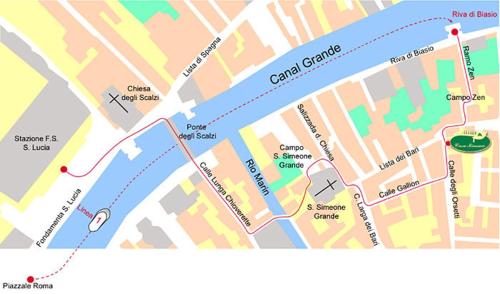 a map of a city with a map at Casa Mimma in Venice