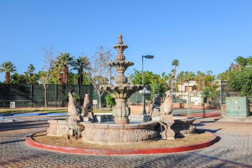 a fountain in the middle of a street at Casa de Oasis Permit# 549 in Palm Springs