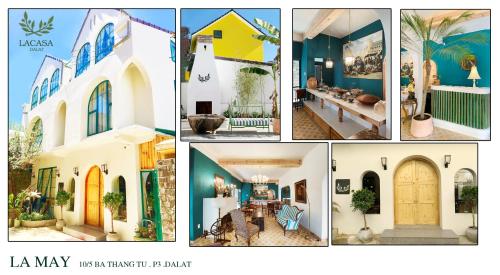 a collage of four pictures of homes at Lacasa May in Da Lat
