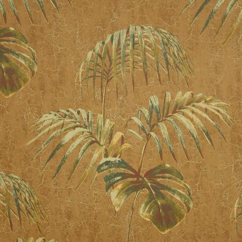 a painting of palm leaves on a brown background at Art Hotel Neckar in Neckargemünd