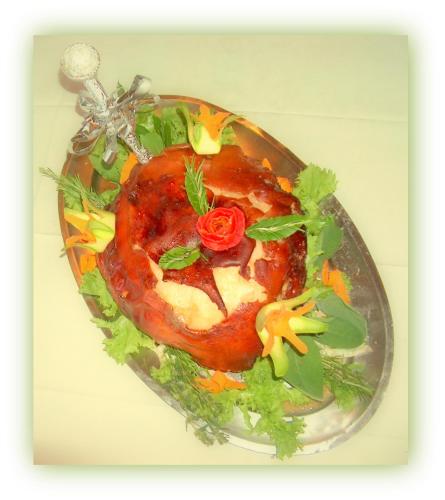 a plate of food with a red rose on it at Hotel Beau Sejour in Etroubles