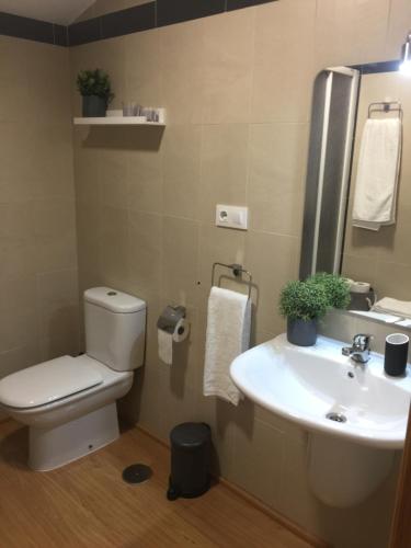 Ένα μπάνιο στο Apartamentos Turísticos Clavero 2