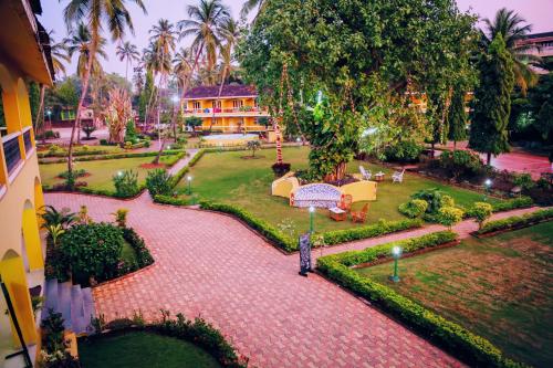 an aerial view of a house with a garden at Carina Beach Resort - 10mins walk to Benaulim Beach in Benaulim
