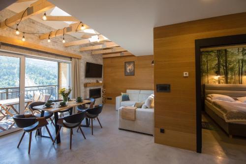 Postel nebo postele na pokoji v ubytování Apartament Słoneczna Góra 1 z biokominkiem - Dream Apart