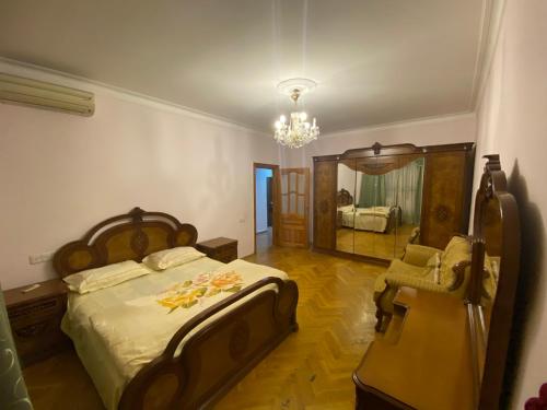 نزامي 118 - بورتباكو في باكو: غرفة نوم بسرير ومرآة كبيرة