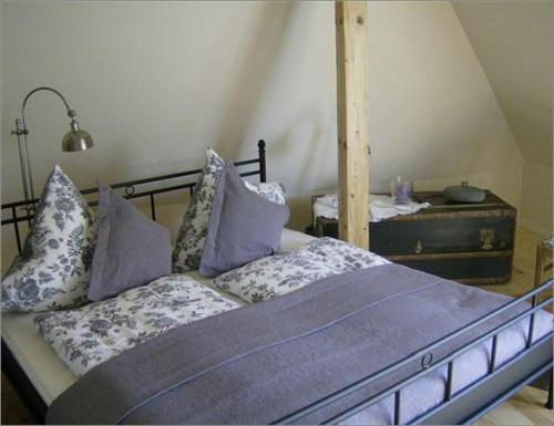 Säng eller sängar i ett rum på Ferienhaus am Wattenmeer