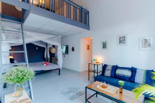 Ένα ή περισσότερα κρεβάτια σε δωμάτιο στο Homestay Vườn Pháp