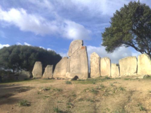 a group of large rocks in a field at Stazzo La Foci soluzioni vista Mare in Aglientu