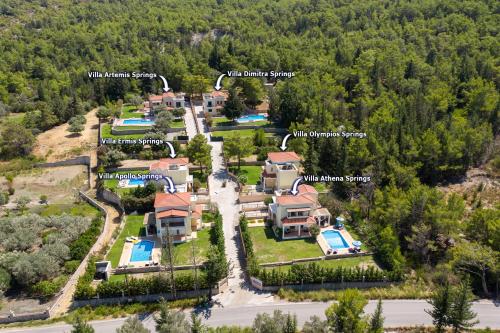 Letecký snímek ubytování Seven Springs Villas