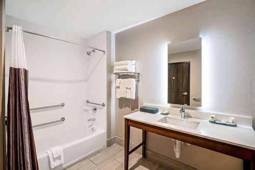 a bathroom with a tub and a sink and a shower at La Quinta by Wyndham Tuscaloosa McFarland in Tuscaloosa