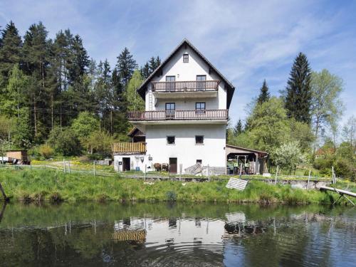 a house on the side of a body of water at Secluded Apartment in Sch nsee Nearby the Forest in Schönsee