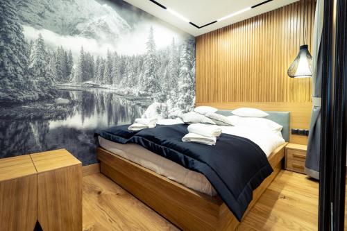 Posteľ alebo postele v izbe v ubytovaní CHARDONNAY APARTMENT ZAKOPANE Centrum Jagiellońska Residence