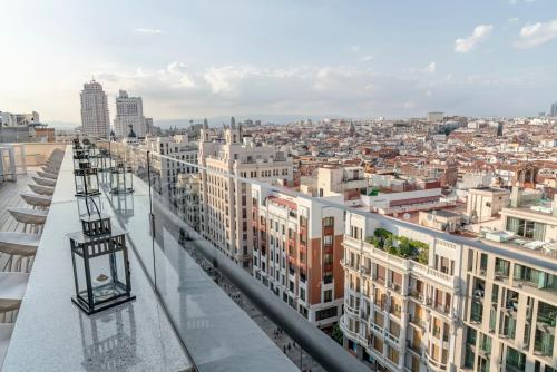 a view of a city from the roof of a building at Vincci Capitol in Madrid