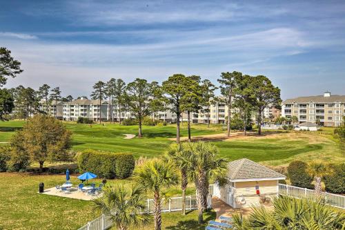 an aerial view of a resort with a golf course at Magnolia Pointe Myrtle Beach Condo on Golf Course! in Myrtle Beach