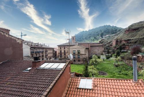 a view from the roof of an old building at Pensión San Lorenzo 2 in Nájera