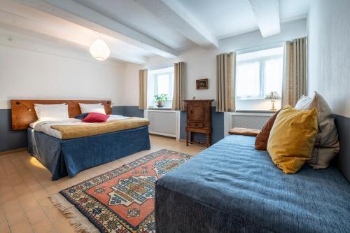 מיטה או מיטות בחדר ב-Kanalhuset