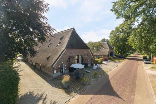 an aerial view of a church at Appartement "in de wolken" in Gees in Gees