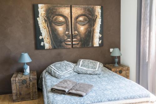 Postel nebo postele na pokoji v ubytování Villa Bambou Piscine Chauffée