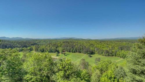 an aerial view of a park with trees and a road at CloudWalker in Morganton