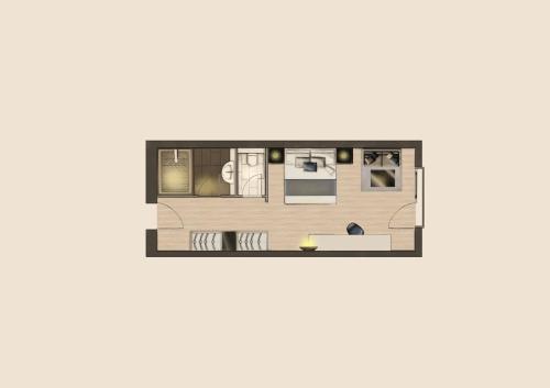 a top view of a floor plan of a house at Seiblishof Superior Hotel Ischgl in Ischgl