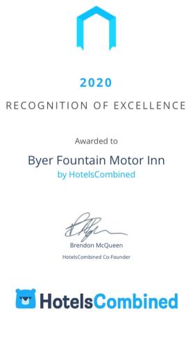 a screenshot of the documentation of excellence for every fourthrain motor inn at Byer Fountain Motor Inn in Holbrook