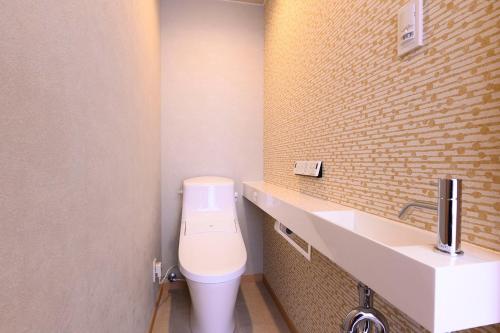 a bathroom with a toilet and a sink at BEYOND HOTEL Takayama 3rd in Takayama