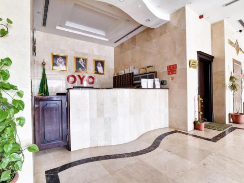 a lobby with a reception desk in a building at رونزا للشقق المخدومة Rwnza Hotel Apartments in Tabuk