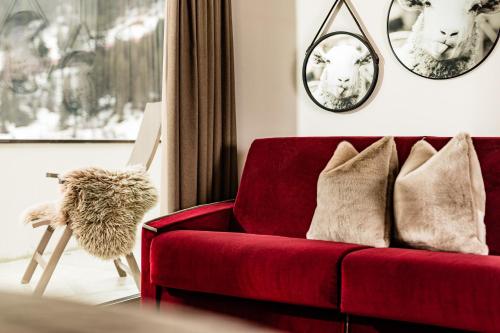 Χώρος καθιστικού στο Hotel Touring Dolomites