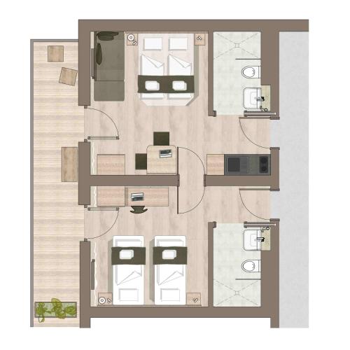 a floor plan of a house at Hotel Das Essigmanngut in Anif