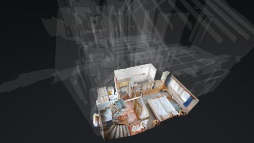 an overhead view of a table with books on it at Christa CH0 in Blatten bei Naters