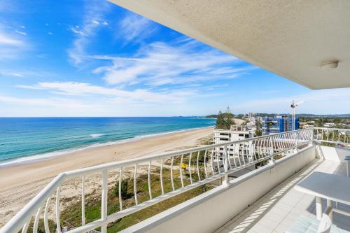 a balcony with a view of the beach at 19th Avenue on the Beach in Gold Coast