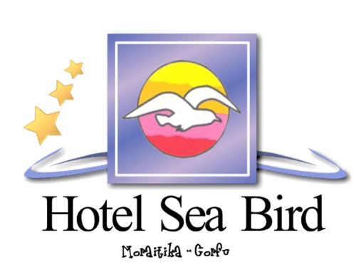 モライティカにあるSeaBird Hotelの鳥の絵が描かれたホテルの海鳥ロゴ