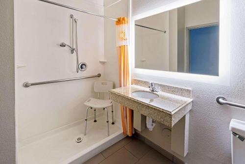 ein Badezimmer mit einem Waschbecken, einer Dusche und einer Badewanne in der Unterkunft La Quinta by Wyndham Phoenix I-10 West in Phoenix