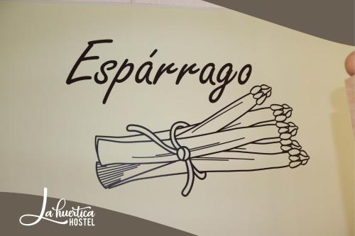 a drawing of a pasta with the words escapapa at Hostel La Huertica in Valtierra
